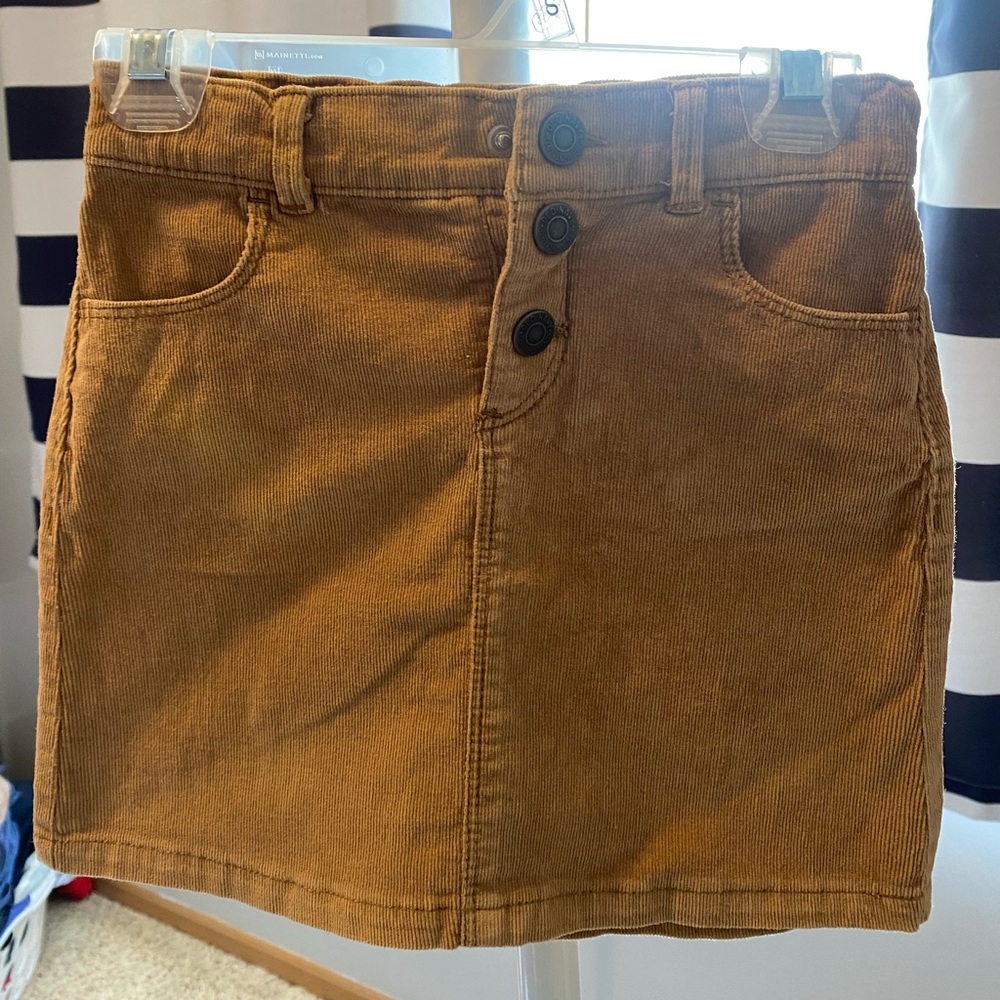 Camel colored corduroy skirt
